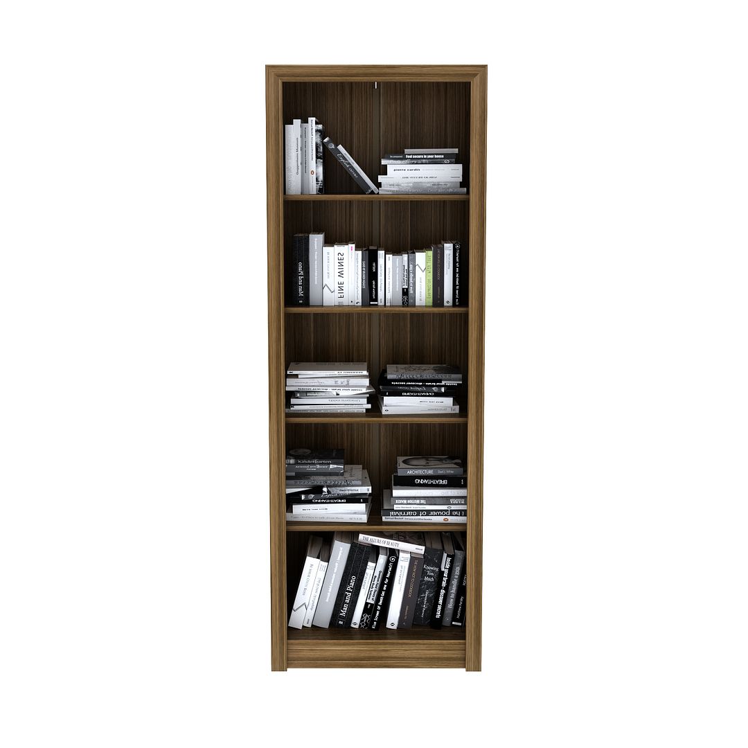 Conjunto de Escritório com 2 Armários 2 Portas 5 Prateleiras e Mesa com Apoio Lateral 3 Gavetas MDP Nogal Tecnomobili