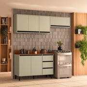 Cozinha Completa 3 Peças 214x200cm Com Design Compacto E Pintura Uv Em Mdp Politorno