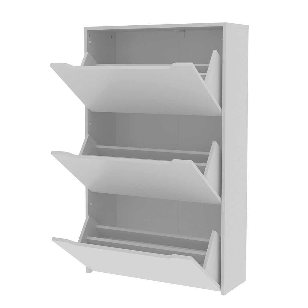 Sapateira Vertical Multiuso Organizadora com 3 Portas MDP Branco até 21 Pares Tecnomobili