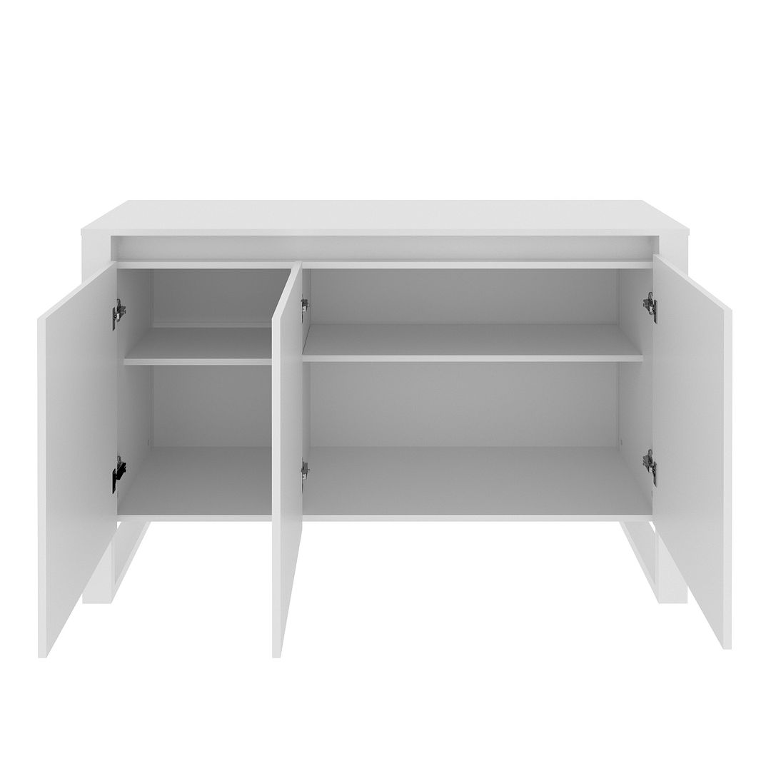 Balcão para Escritório 136cm com 3 portas e 1 Prateleira MDP Branco Tecnomobili