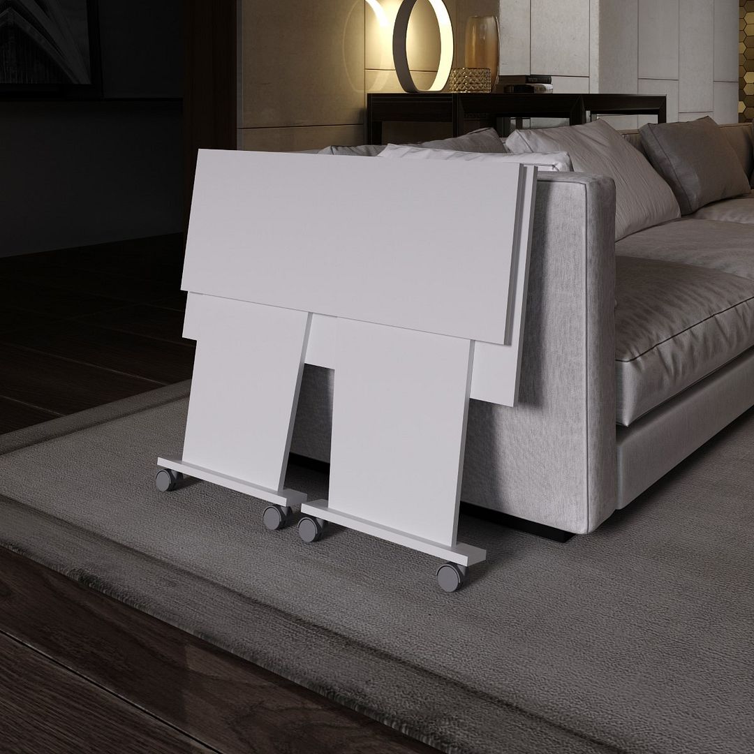 Escrivaninha com Rodinhas Dobrável MDP Branco Tecnomobili