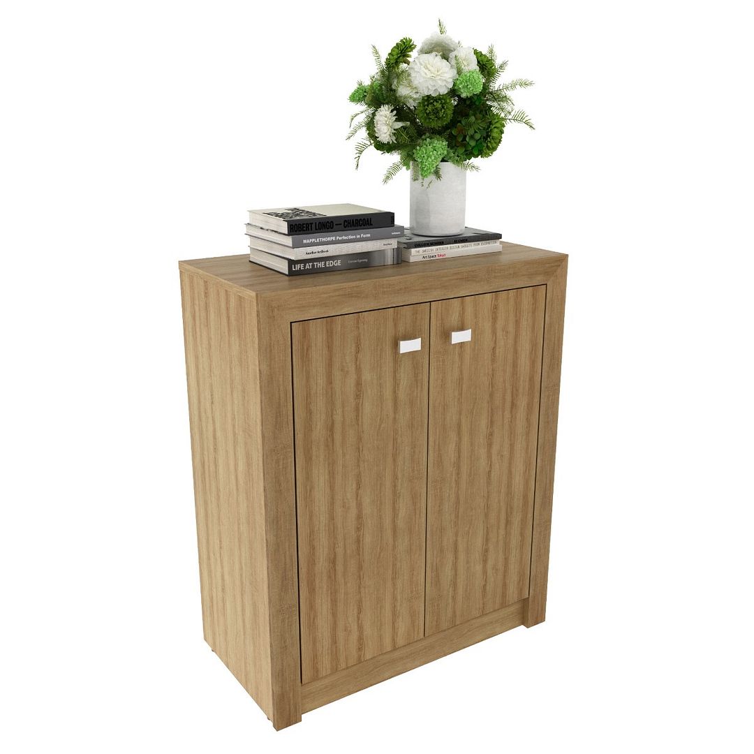 Conjunto de Escritório com 3 Balcões 60cm com 2 Portas e 1 Prateleira MDP Amêndoa Tecnomobili