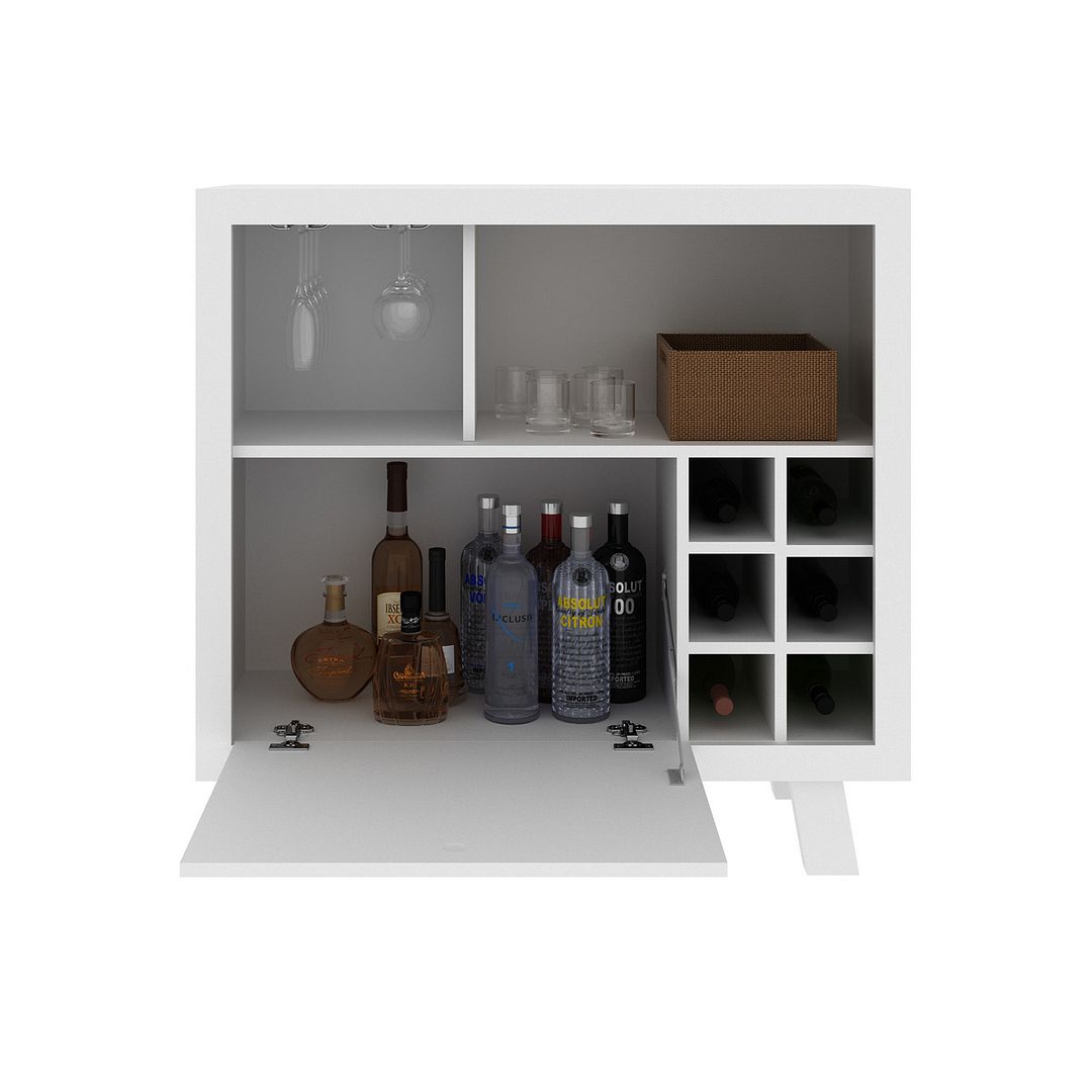 Adega Bar para 6 Garrafas com 1 Porta MDP Branco Tecnomobili