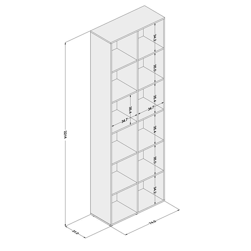 Estante Para Sala/escritório Com 12 Nichos Politorno Para Organização Em Mdp/mdf