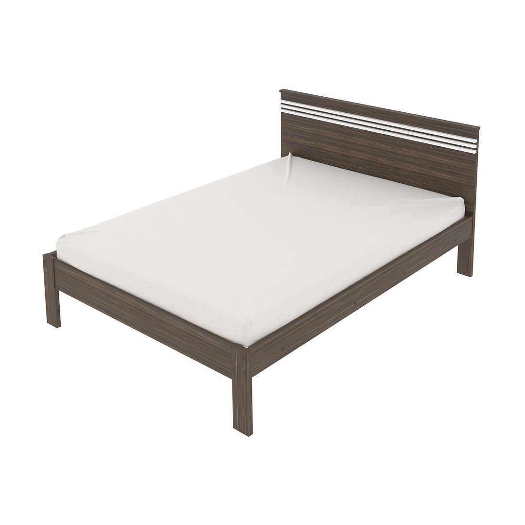 Cama de Casal Tradicional 138x188cm MDP Nogal/Branco Até 260kg Tecnomobili