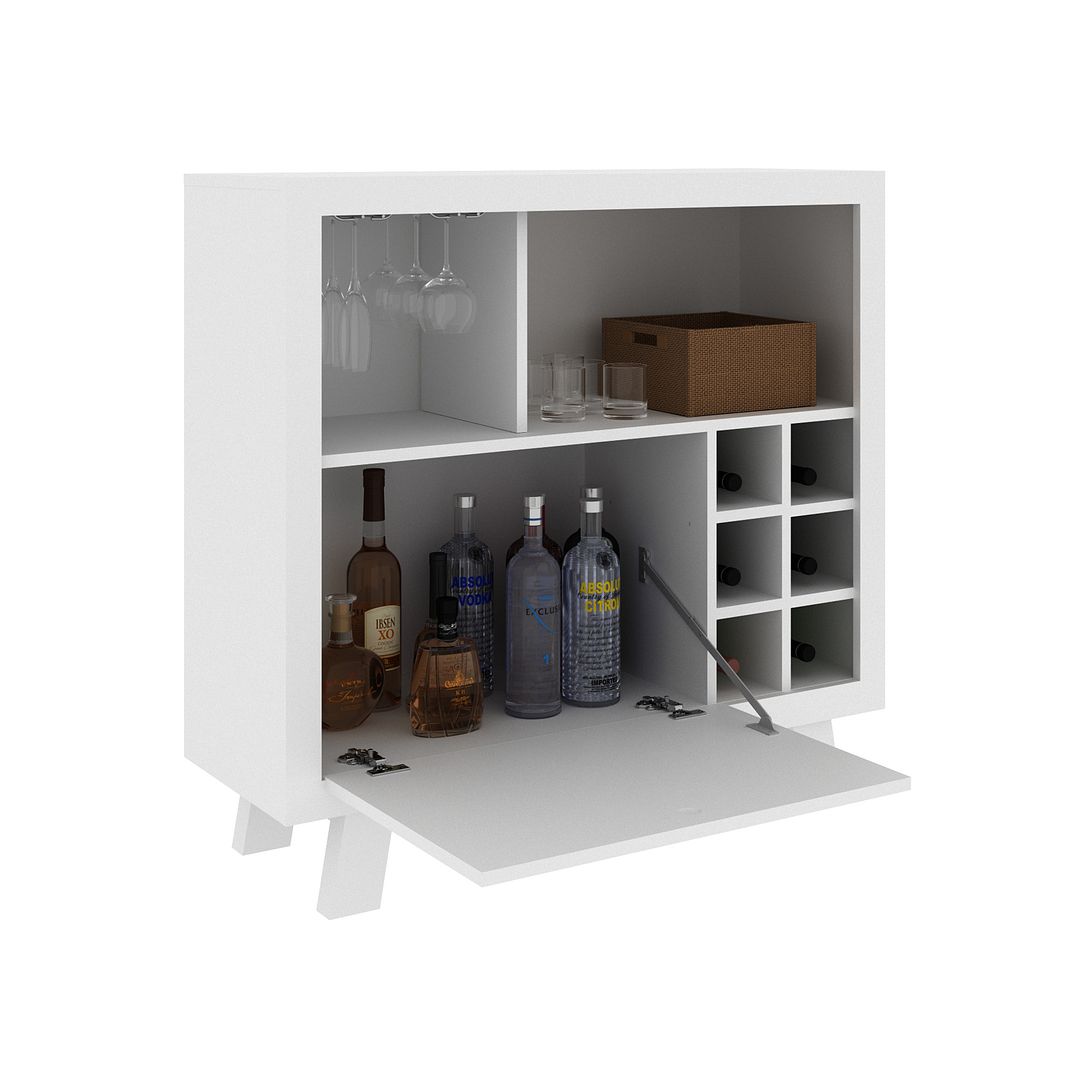 Adega Bar para 6 Garrafas com 1 Porta MDP Branco Tecnomobili