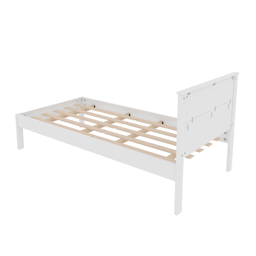 Cama de Solteiro Tradicional para Colchão 88cm MDP Branca Tecnomobili