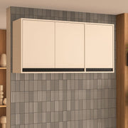 Armário Aéreo 3 Portas 120cm Com Amplo Espaço Interno E Pintura Uv Em Mdp Politorno