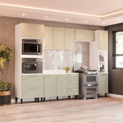 Cozinha Completa 5 Peças 225x310cm Com Amplo Espaço E Design Moderno Em Mdp/mdf Politorno