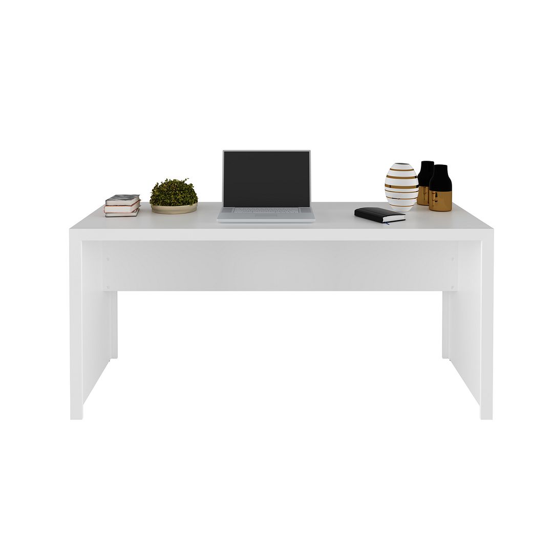 Mesa para Escritório 163cm MDP Branco Design ModernoTecnomobili
