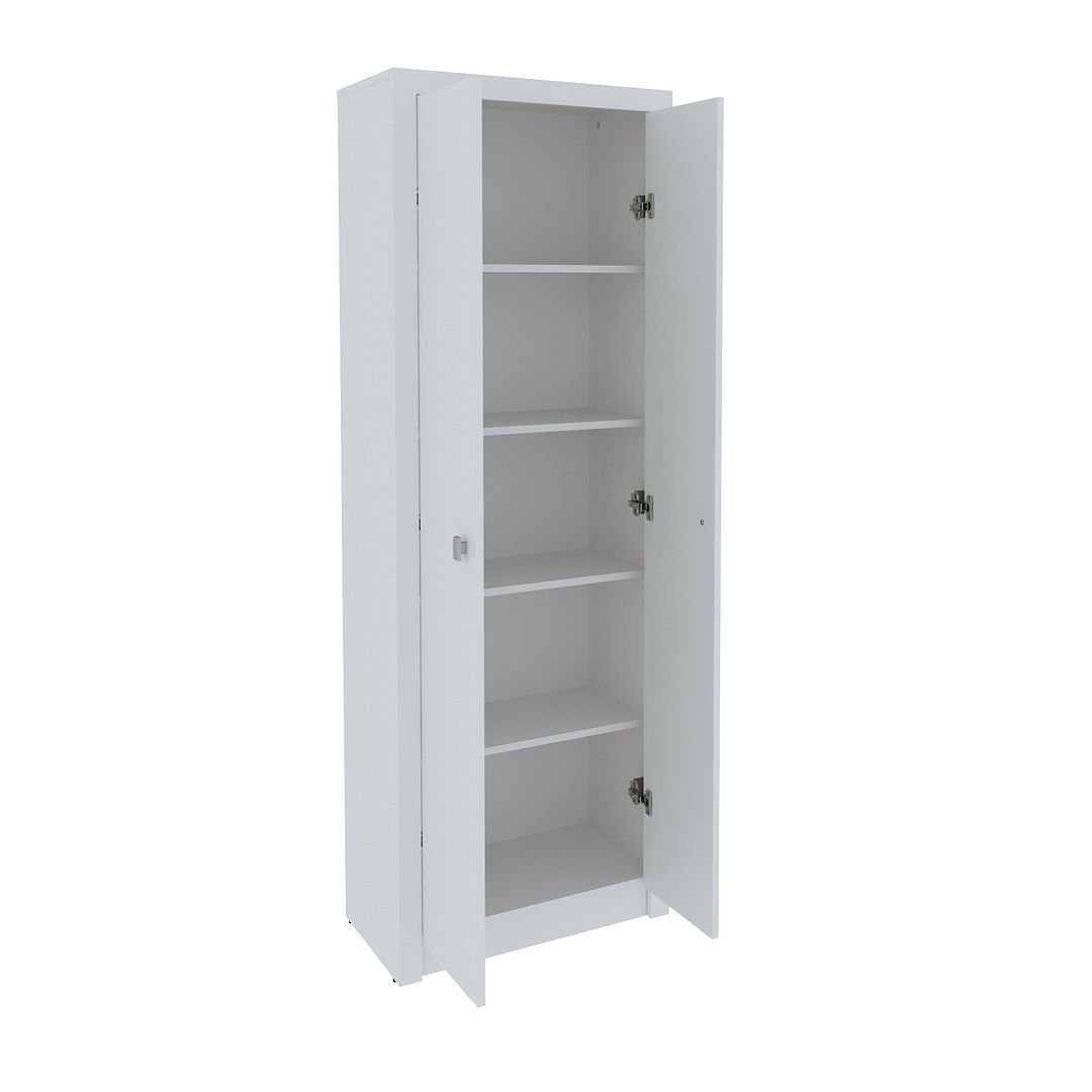 Conjunto Escritório com Armário 2 Portas e Mesa MDP Branco Tecnomobili