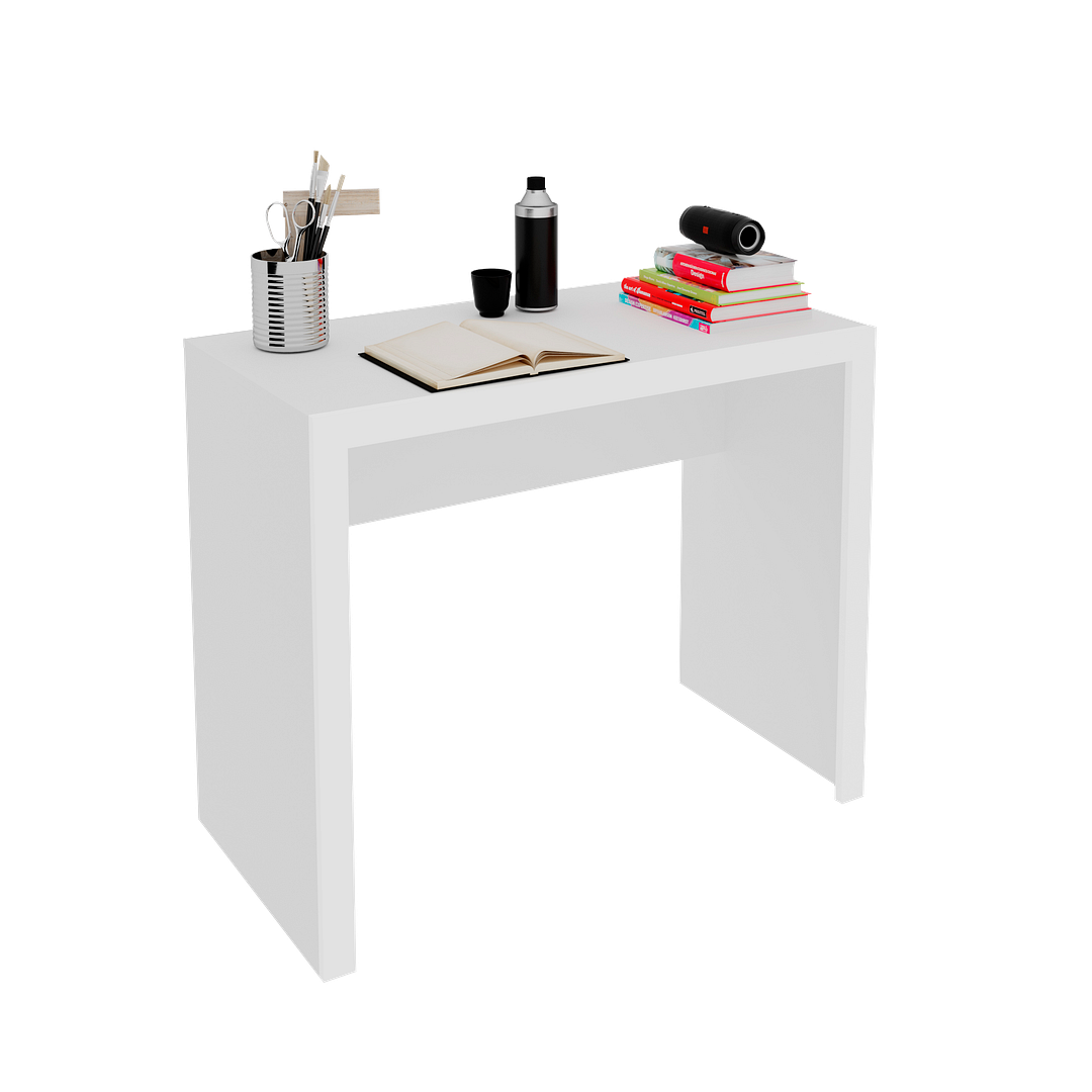 Mesa para Escritório 90cm MDP Branco Design Moderno Tecnomobili