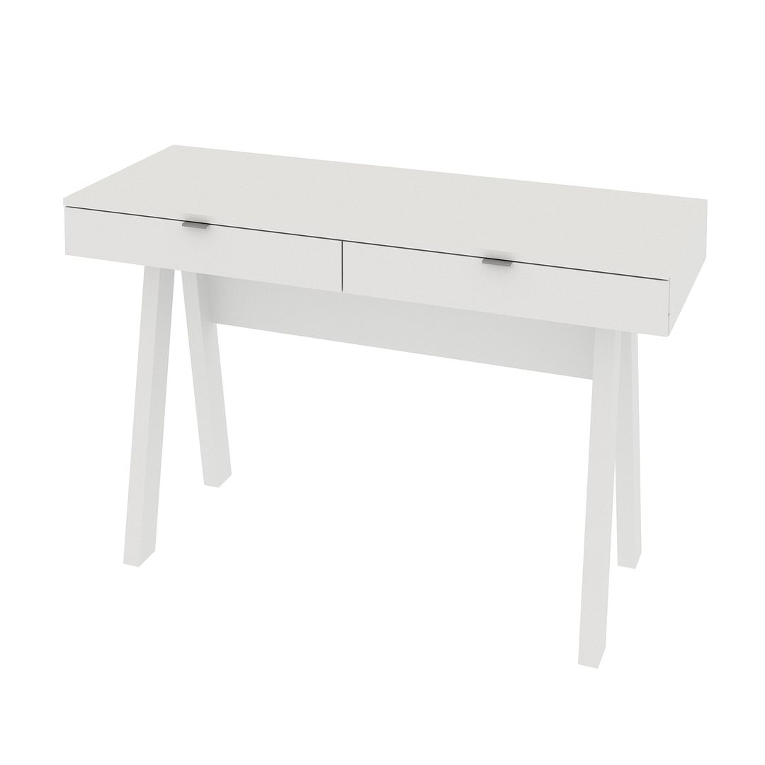 Escrivaninha Cavalete 120cm com 2 Gavetas em Branco Tecnomobili