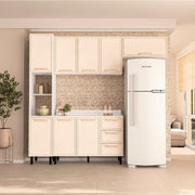Cozinha Completa 4 Peças 225x240cm Com Organização E Design Moderno Em Mdp/mdf Politorno