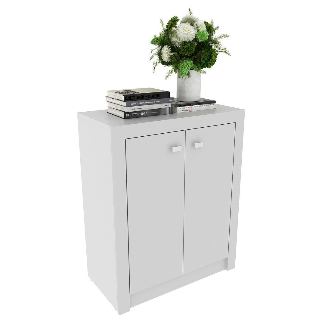 Balcão para Escritório 60cm com 2 Portas e 1 Prateleira MDP Branco Tecnomobili