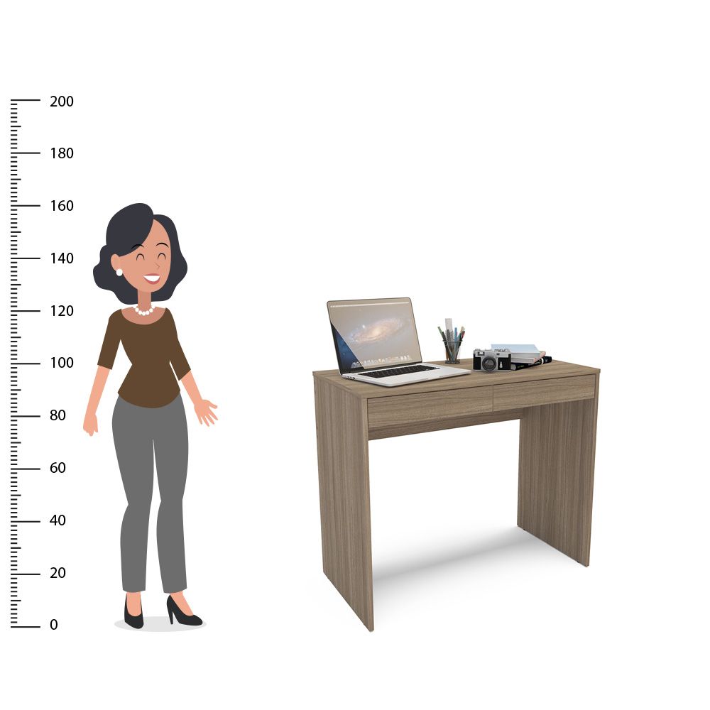 Escrivanha 120cm Com Design Moderno E Estrutura Resistente Em Mdp/mdf Politorno