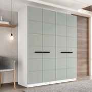 Guarda-Roupa 4 Portas 4 Gavetas 161cm Com Design Sofisticado E Acabamento Em Pintura Uv Em Mdp/mdf Politorno