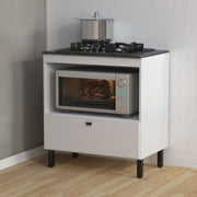 Balcão Cozinha Cooktop 4 Bocas com 1 Porta Basculante e Nicho para Forno ou Micro MDP Tecnomobili