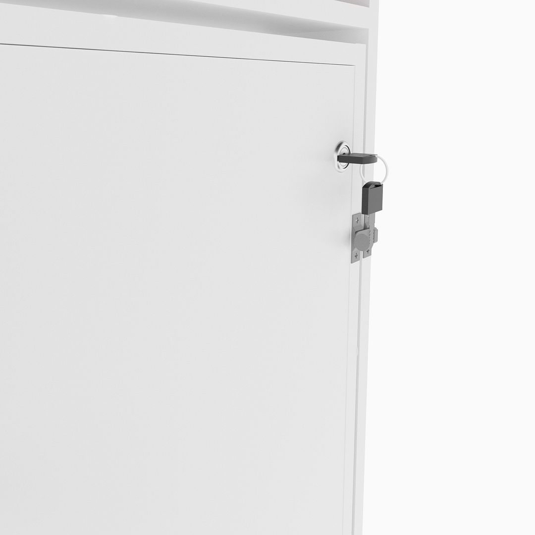 Cama Articulada Horizontal Solteiro de Parede com 6 Nichos MDP Branco Até 130kg Tecnomobili