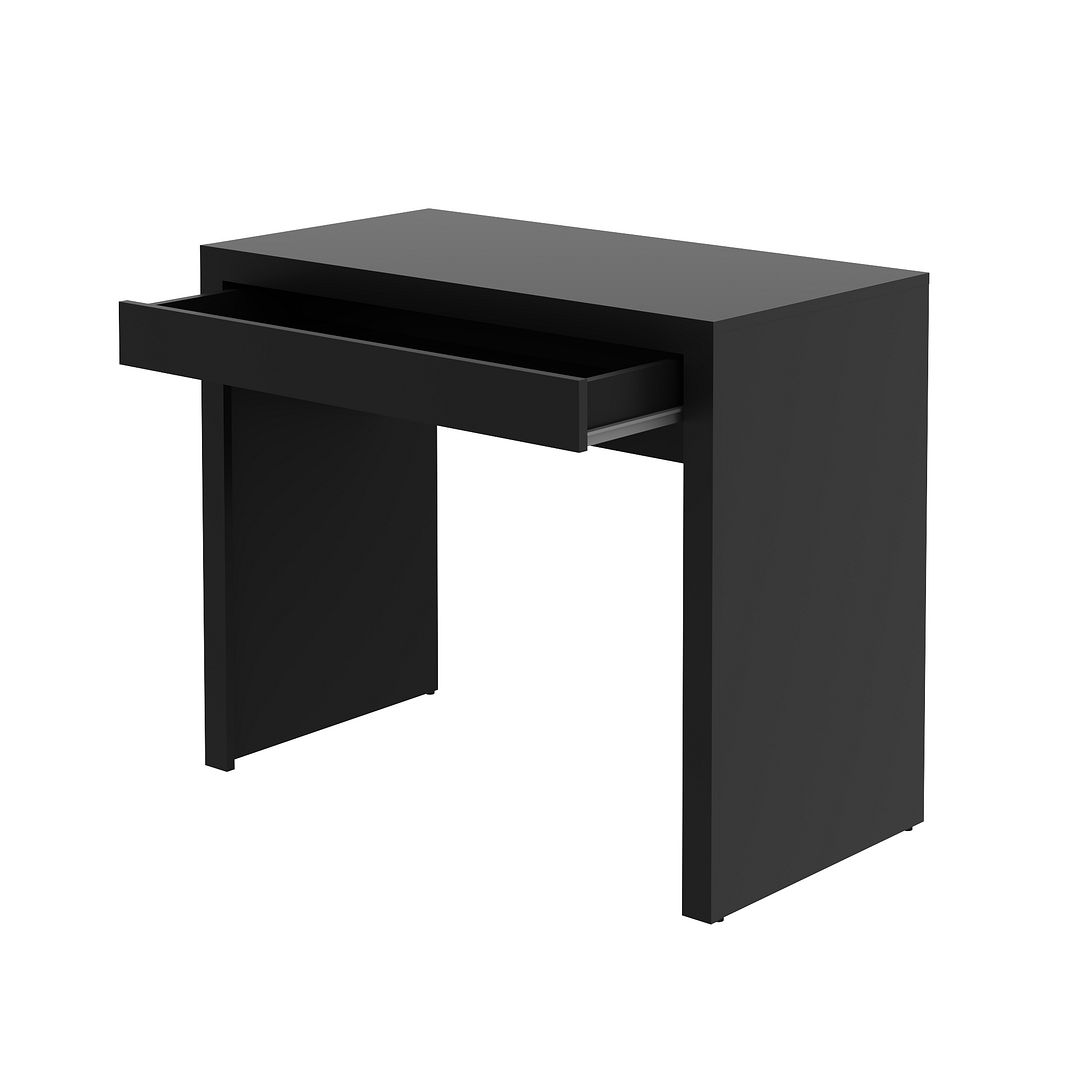 Conjunto de Escritório com Balcão  2 Portas , Estante com 5 Prateleiras e Mesa com 1 Gaveta MDP Preto Tecnomobili
