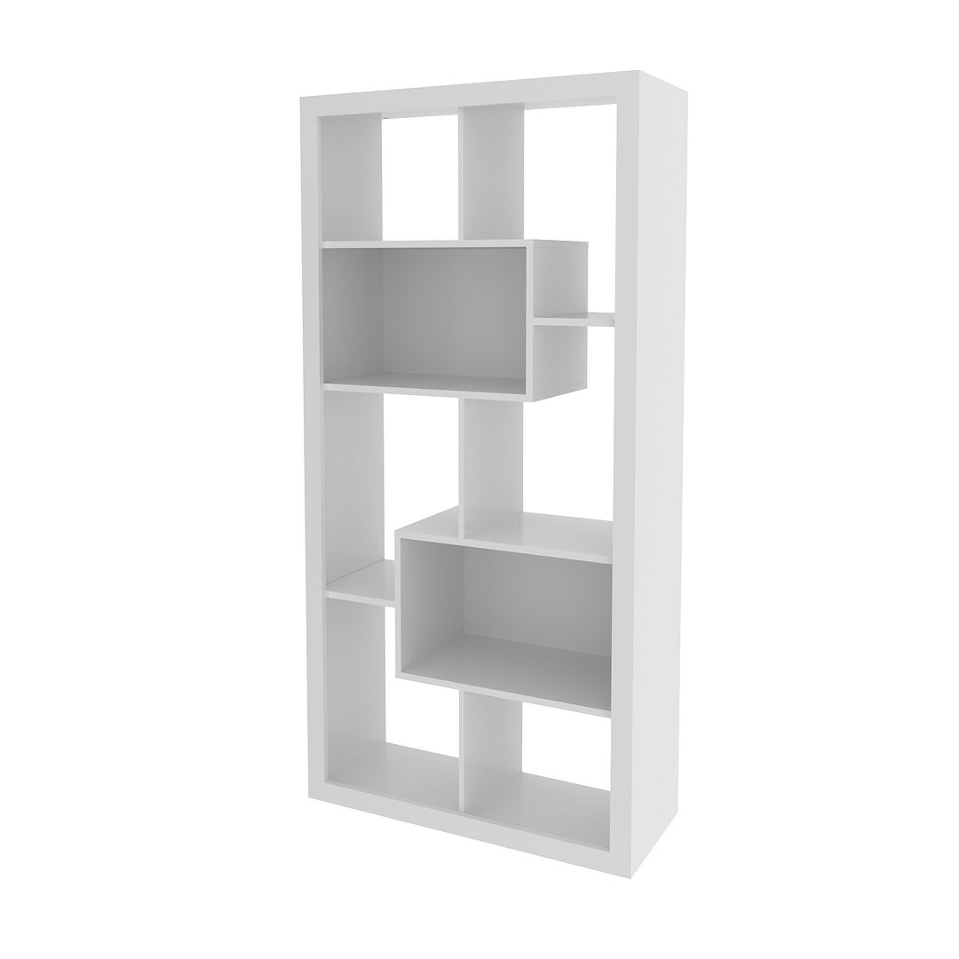 Estante Organizadora Livros para Sala com 8 Nichos/Prateleiras MDP Branco Tecnomobili