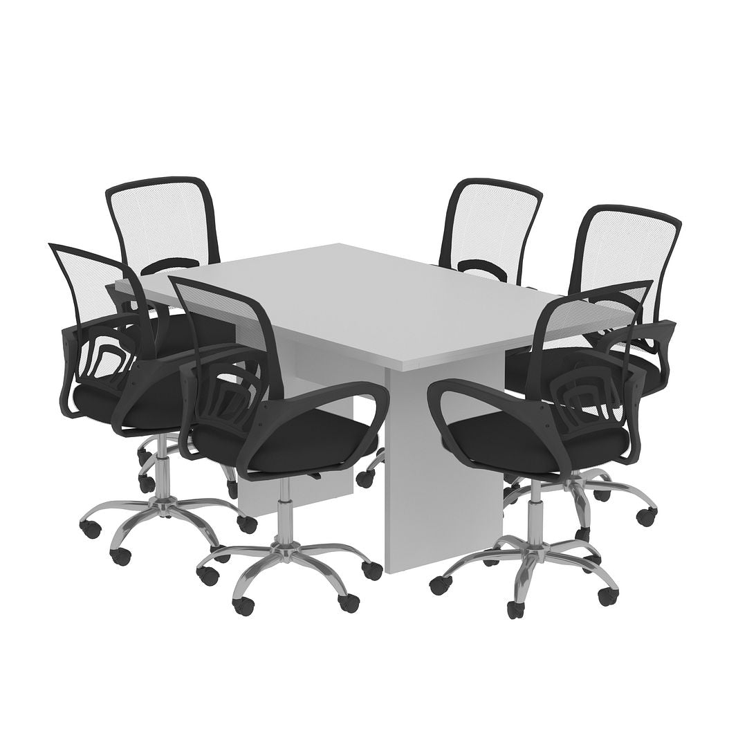 Mesa de Reunião para Escritório 136cm MDP Branco Tecnomobili