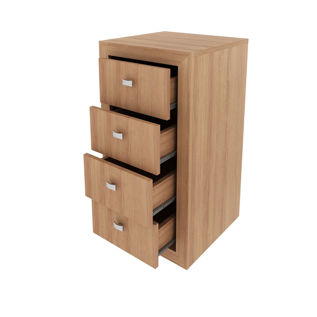 Conjunto de Escritório com 2 Balcões 60cm 2 Portas e 1 Prateleira e Gaveteiro com 4 Gavetas MDP Amêndoa Tecnomobili