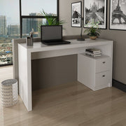 Mesa para Escritório 135,8cm com 2 gavetas MDP Branco Tecnomobili