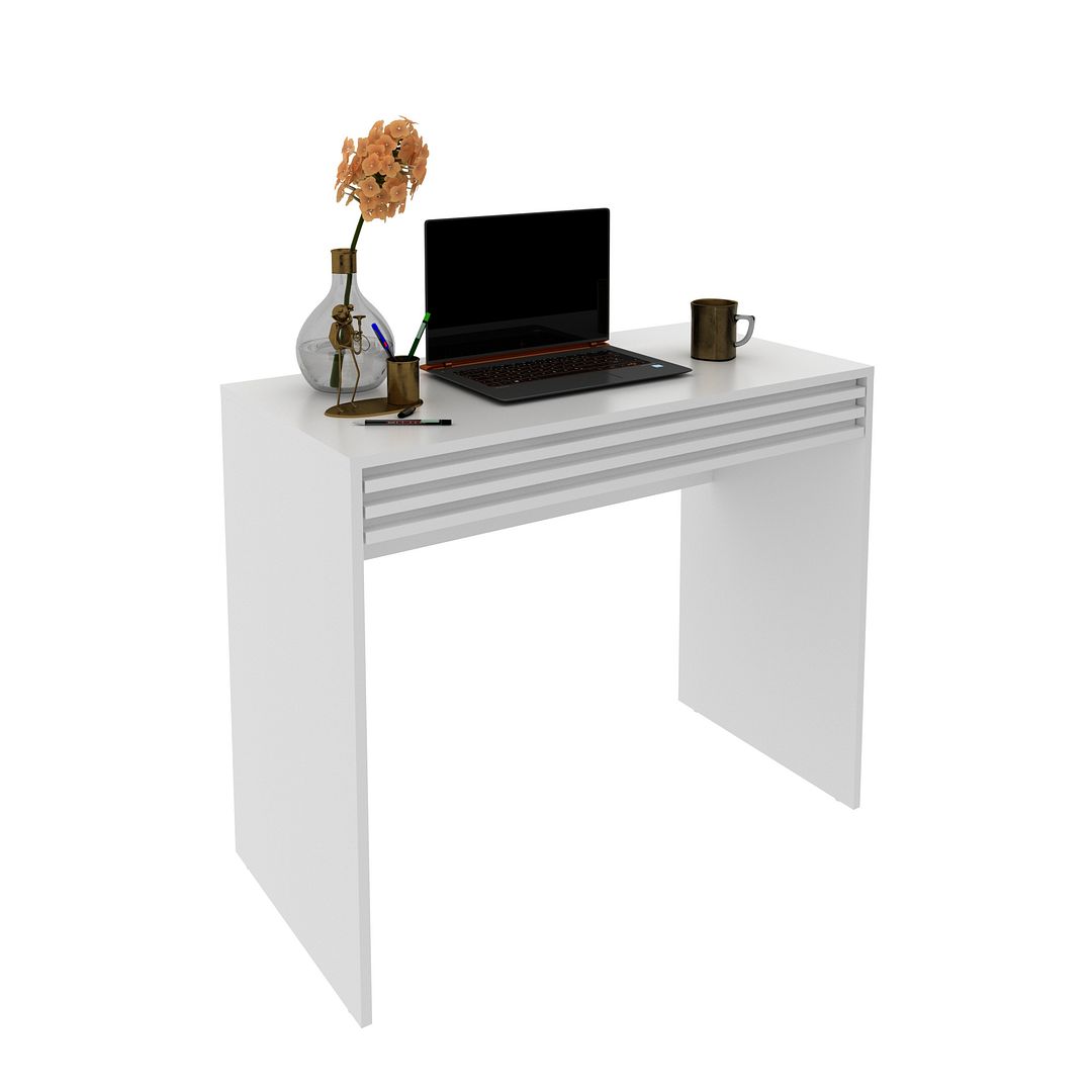 Escrivaninha 90cm com Gaveta MDP Branco Tecnomobili