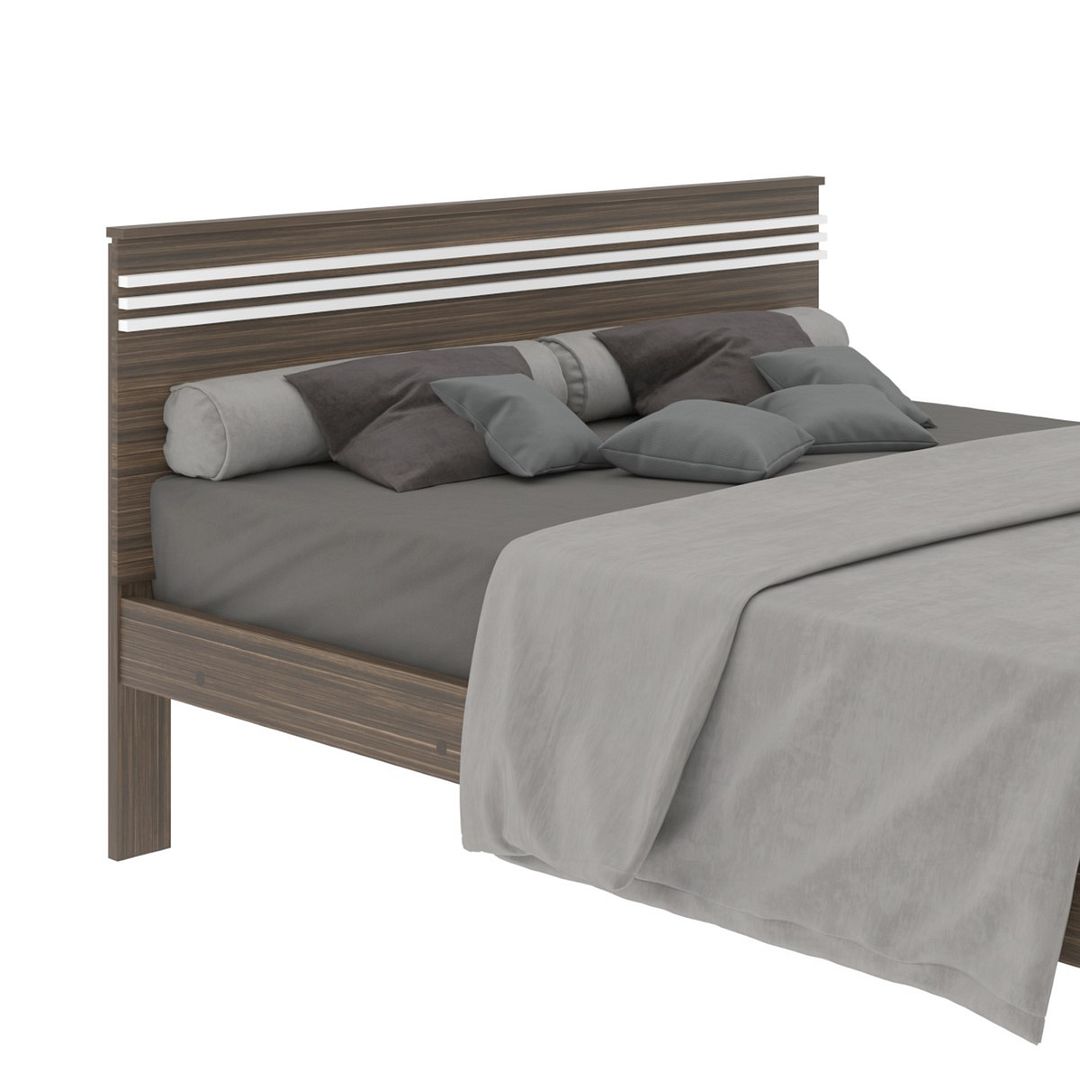Cama de Casal Tradicional 138x188cm MDP Nogal/Branco Até 260kg Tecnomobili