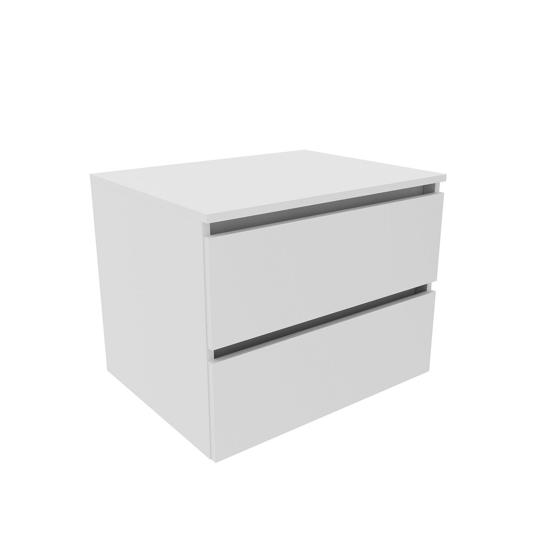 Balcão Gabinete para Banheiro Suspenso 60cm com 2 Gavetas MDP Branco Tecnomobili