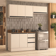 Cozinha Completa 3 Peças 214x200cm Com Design Compacto E Pintura Uv Em Mdp Politorno