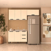 Cozinha Completa 3 Peças 225x200cm Com Corrediça Telescópica Em Mdp/mdf Politorno