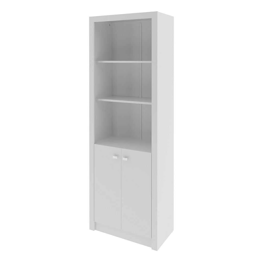 Armário para Escritório Alto com 2 Portas e 5 Prateleiras MDP Branco Tenomobili