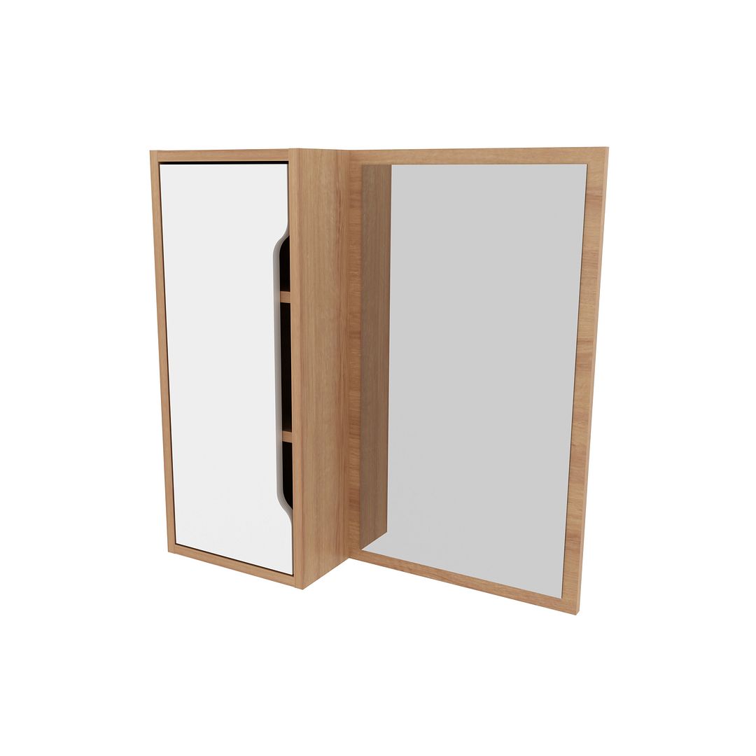 Conjunto de Banheiro com Balcão Gabinete Suspenso 1 Porta e Espelho Suspenso com 1 Porta 3 Prateleiras MDP Tecnomobili