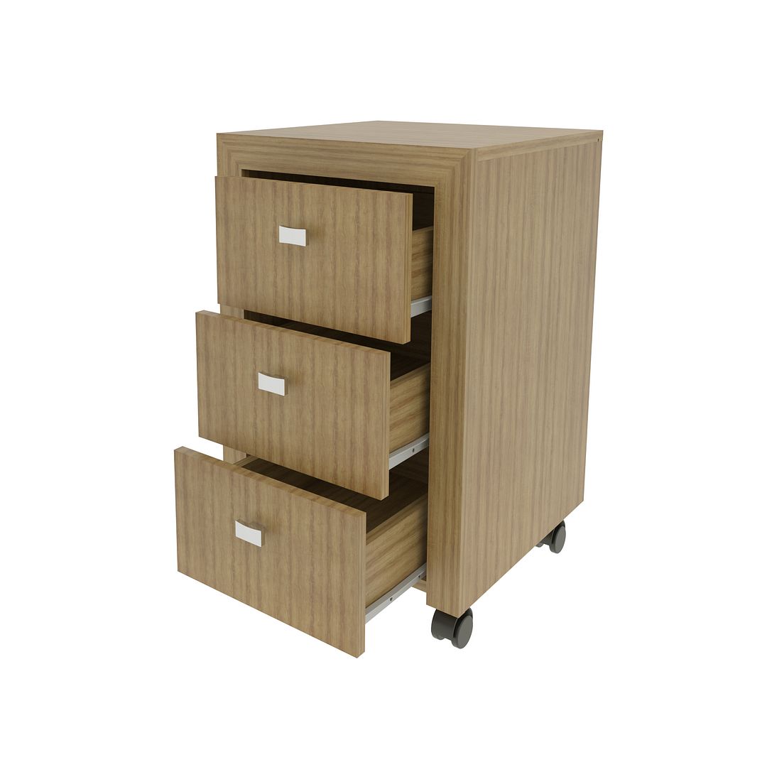 Conjunto de Escritório com Estante 5 Prateleiras, Mesa  90cm 1 Gaveta e Gaveteiro 3 Gavetas MDP Amêndoa Tecnomobili