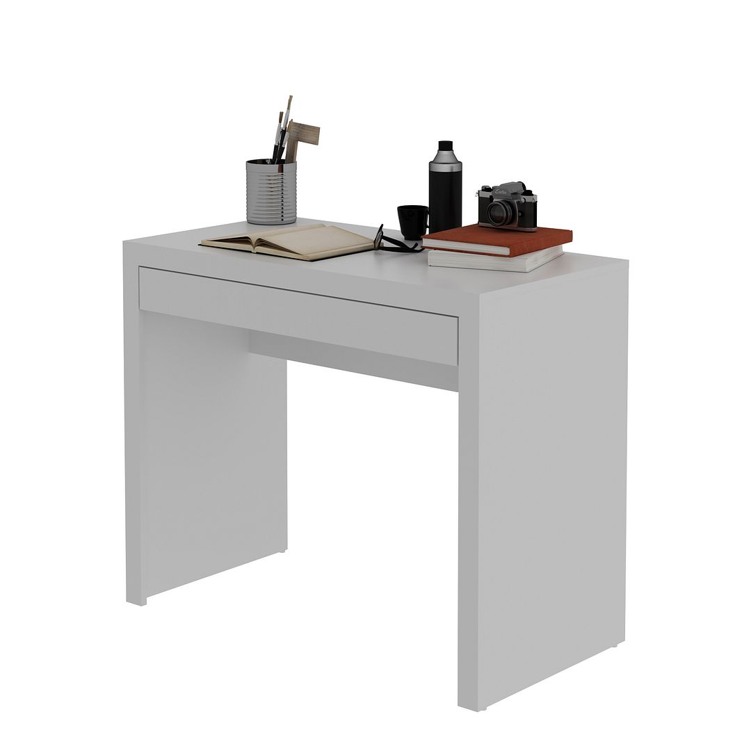 Mesa para Escritório 90cm com 1 Gaveta MDP Branco Tecnomobili