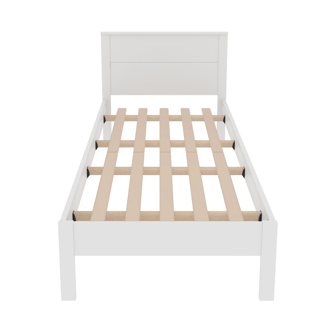 Cama de Solteiro Tradicional para Colchão 88cm MDP Branca Tecnomobili
