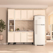 Cozinha Completa 4 Peças 225x240cm Com Paneleiro E Organização Em Mdp/mdf Politorno