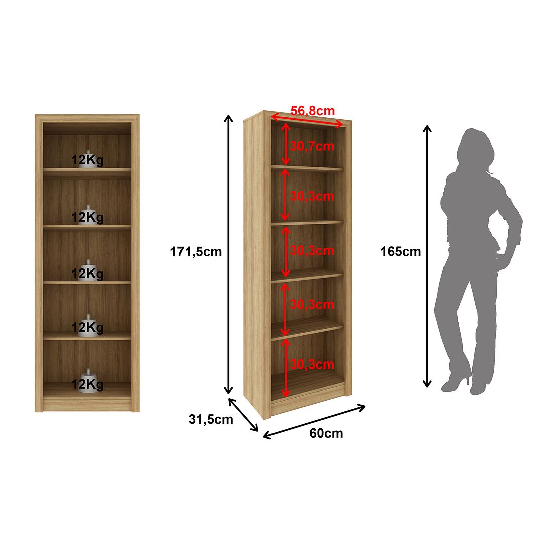 Conjunto de Escritório com Balcão,  Estante, Gaveteiro 3 Gavetas e Mesa 163cm MDP Amêndoa Tecnomobili
