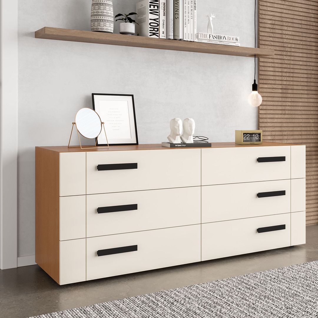 Cômoda 6 Gavetas 150cm Com Design Elegante E Acabamento Em Pintura Uv Em Mdp/mdf Politorno