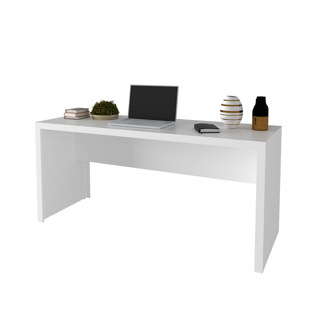 Mesa para Escritório 163cm MDP Branco Design ModernoTecnomobili