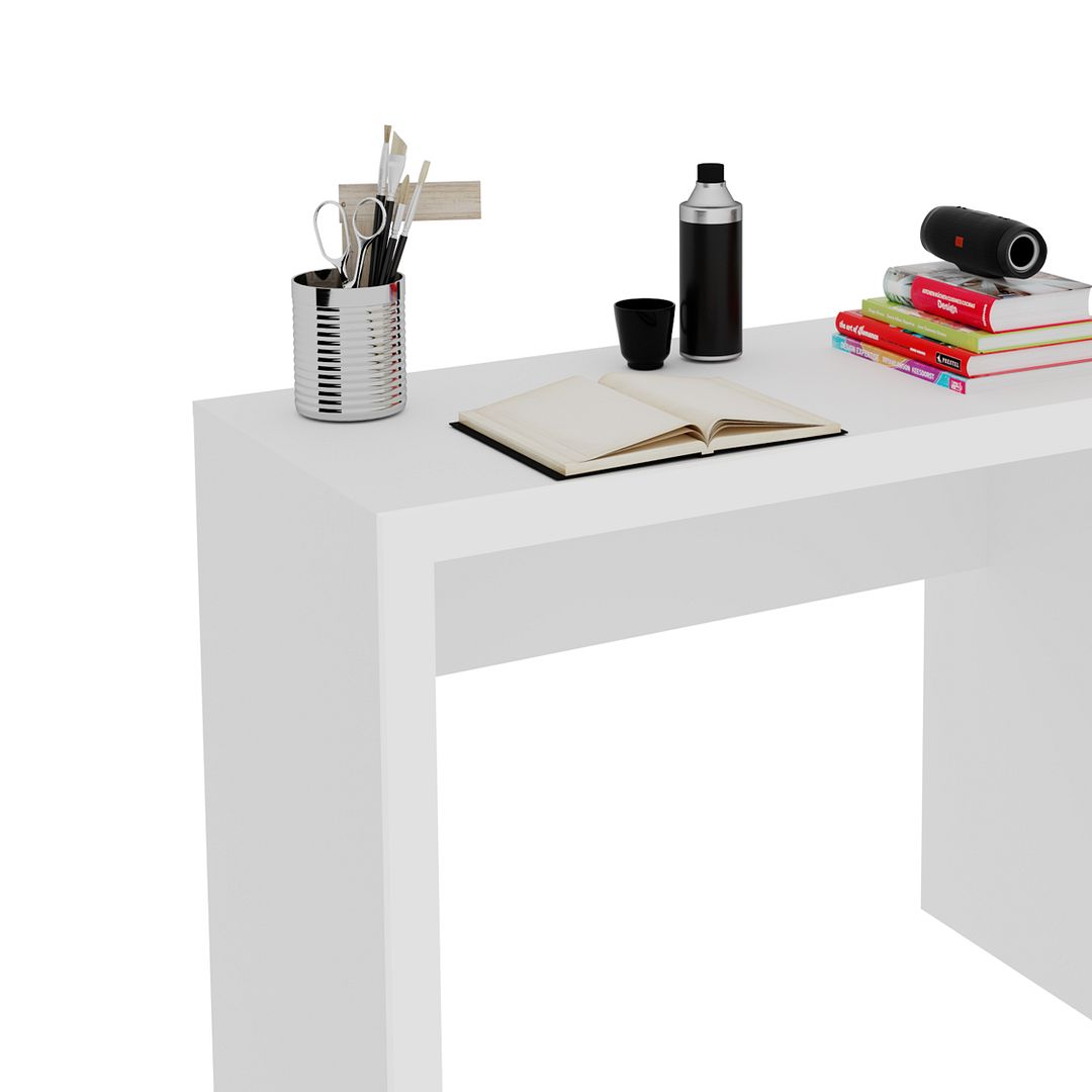 Mesa para Escritório 90cm MDP Branco Design Moderno Tecnomobili