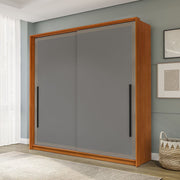 Guarda-Roupa 2 Portas De Correr 2 Gavetas 180cm Com Detalhes Usinados E Corrediça Telescópica Em Mdp/mdf Politorno