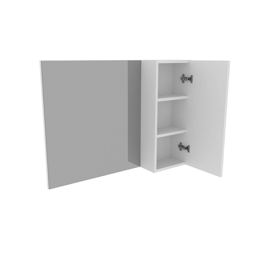 Espelho para Banheiro Suspenso 80cm com 1 Porta Lateral MDP Branco Tecnomobili