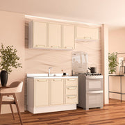 Cozinha Completa 3 Peças 225x200cm Com Design Compacto E Funcional Em Mdp/mdf Politorno