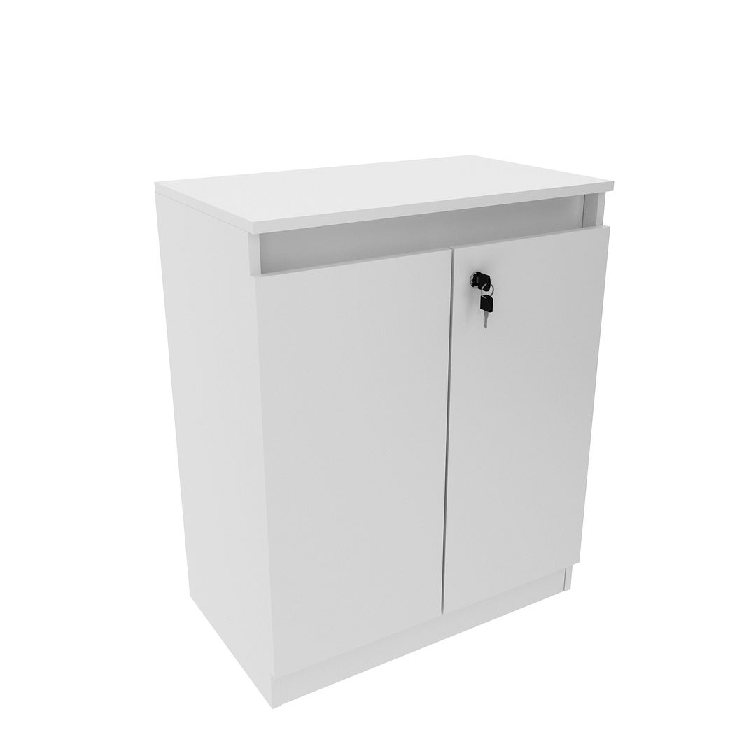 Balcão para Escritório 60cm com 1 Prateleira 2 Portas MDP Branco Tecnomobili