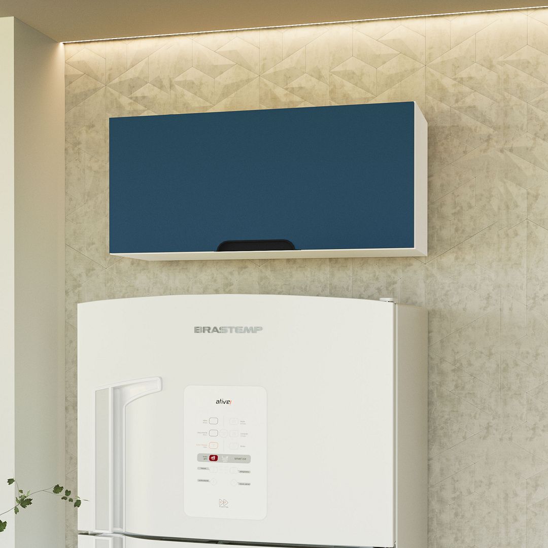 Armário Aéreo Basculante 80cm Com Abertura Basculante E Pintura Uv Em Mdp Politorno