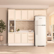 Cozinha Completa 4 Peças 225x240cm Com Paneleiro E Organização Em Mdp/mdf Politorno