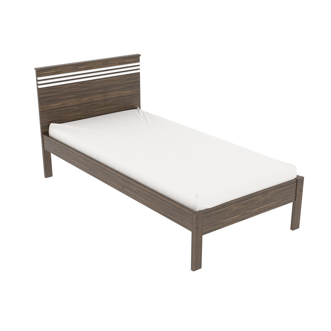 Cama de Solteiro Tradicional para Colchão de 88cm Nogal/Branco Até 130kg Tecnomobili